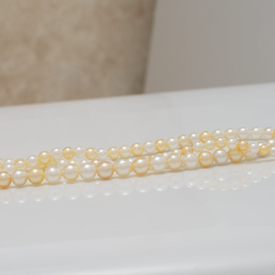 2-4.5 mm Natural Multicolor Akoya Pearl Round Strand