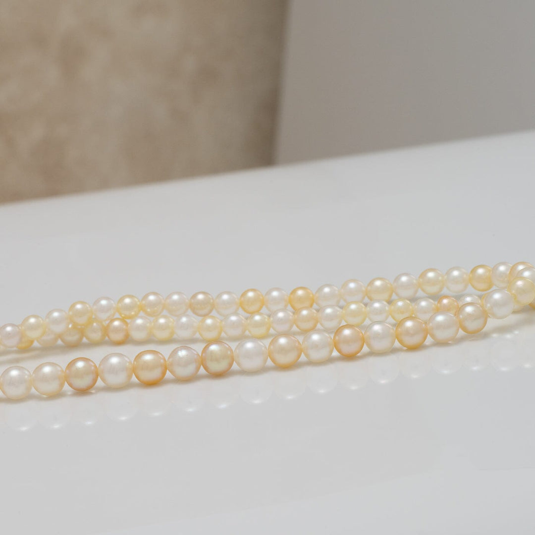 2-4.5 mm Natural Multicolor Akoya Pearl Round Strand