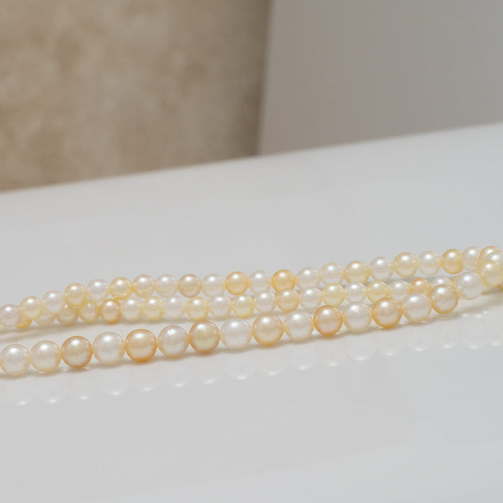 2-4.5 mm Natural Multicolor Akoya Pearl Round Strand