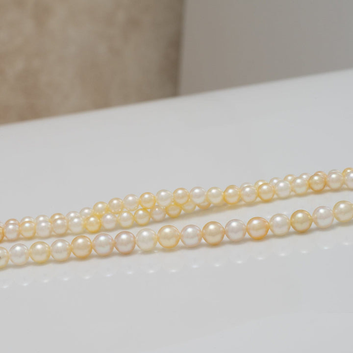2-4.5 mm Natural Multicolor Akoya Pearl Round Strand