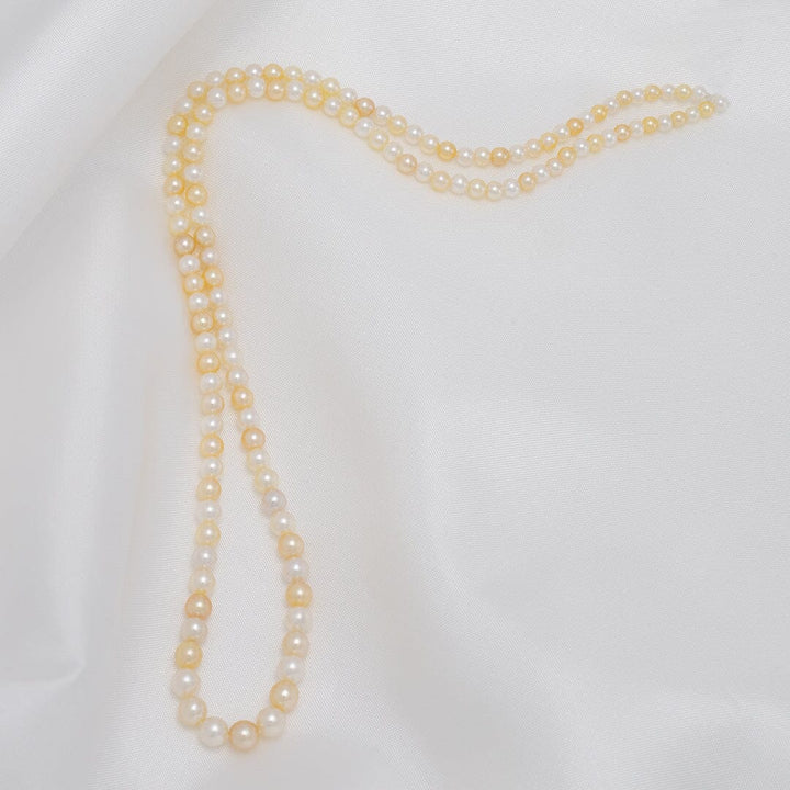 2-4.5 mm Natural Multicolor Akoya Pearl Round Strand on silk