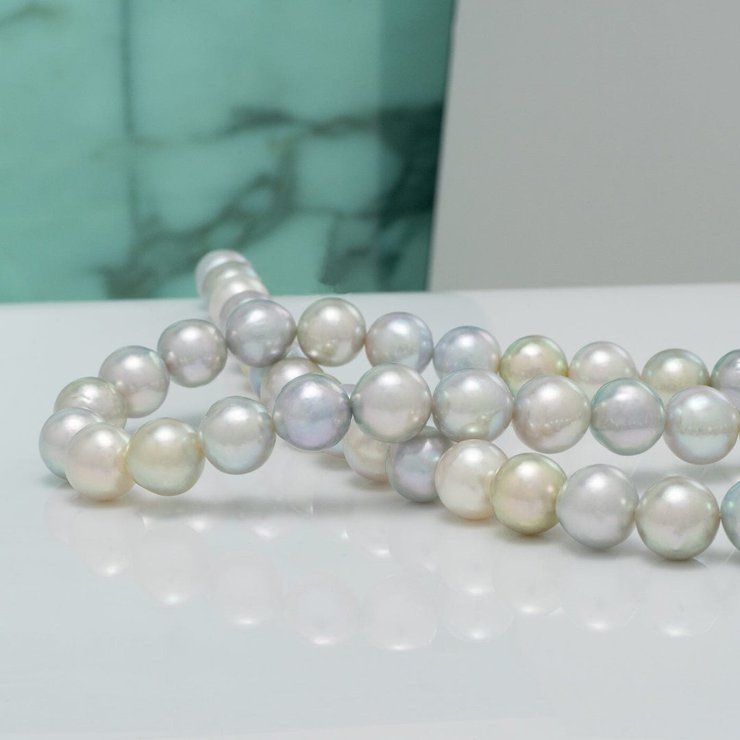 8.5-9 mm Natural-color Pastel Round Akoya Pearl Strand