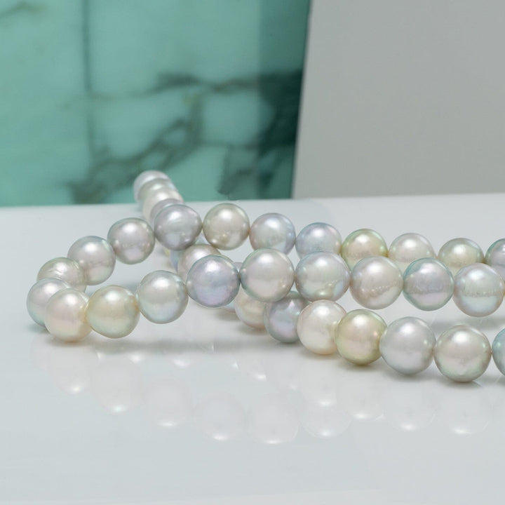 8.5-9 mm Natural-color Pastel Round Akoya Pearl Strand