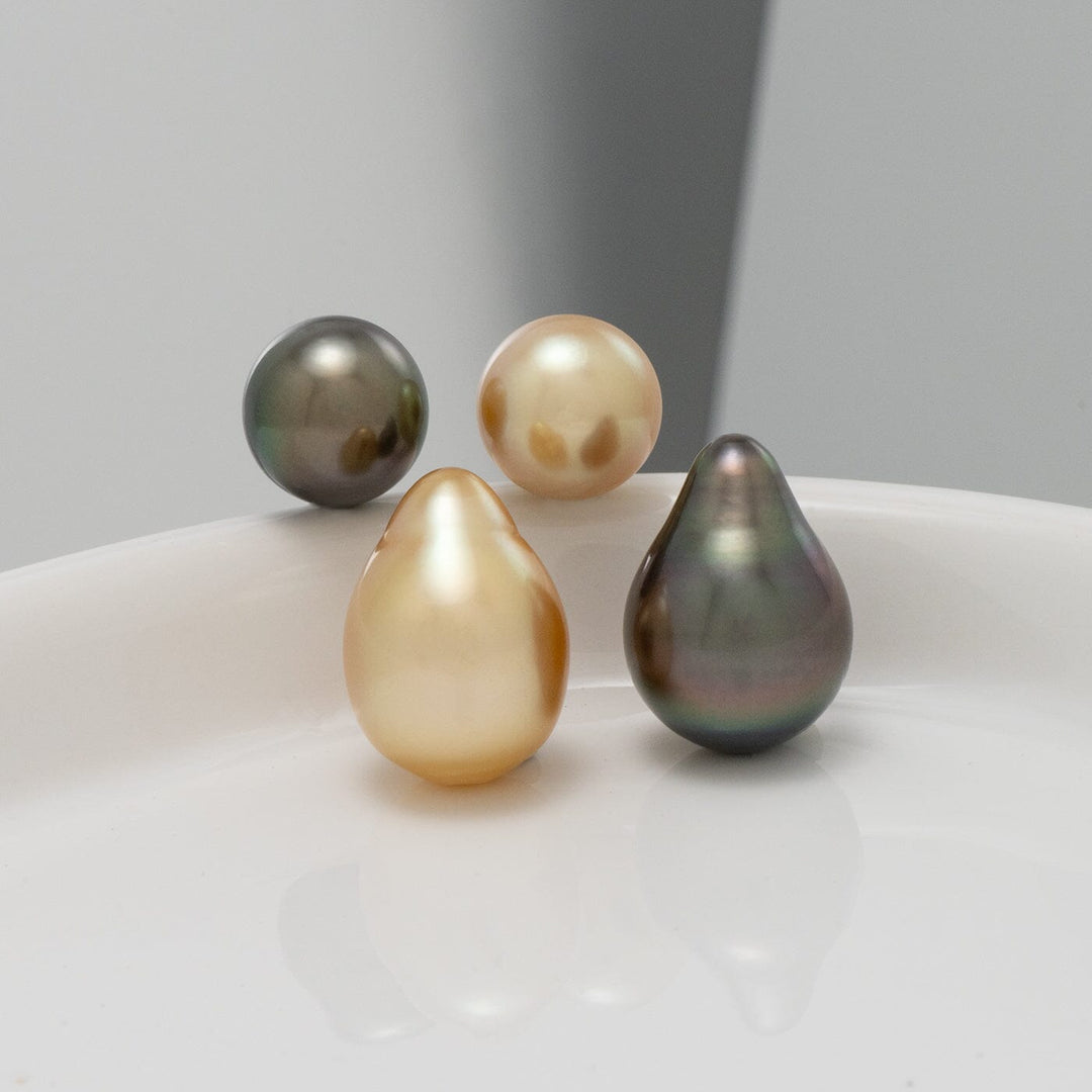 10-11 mm Round & 12-13 mm Drop Tahitian South Sea Mismatched Pair