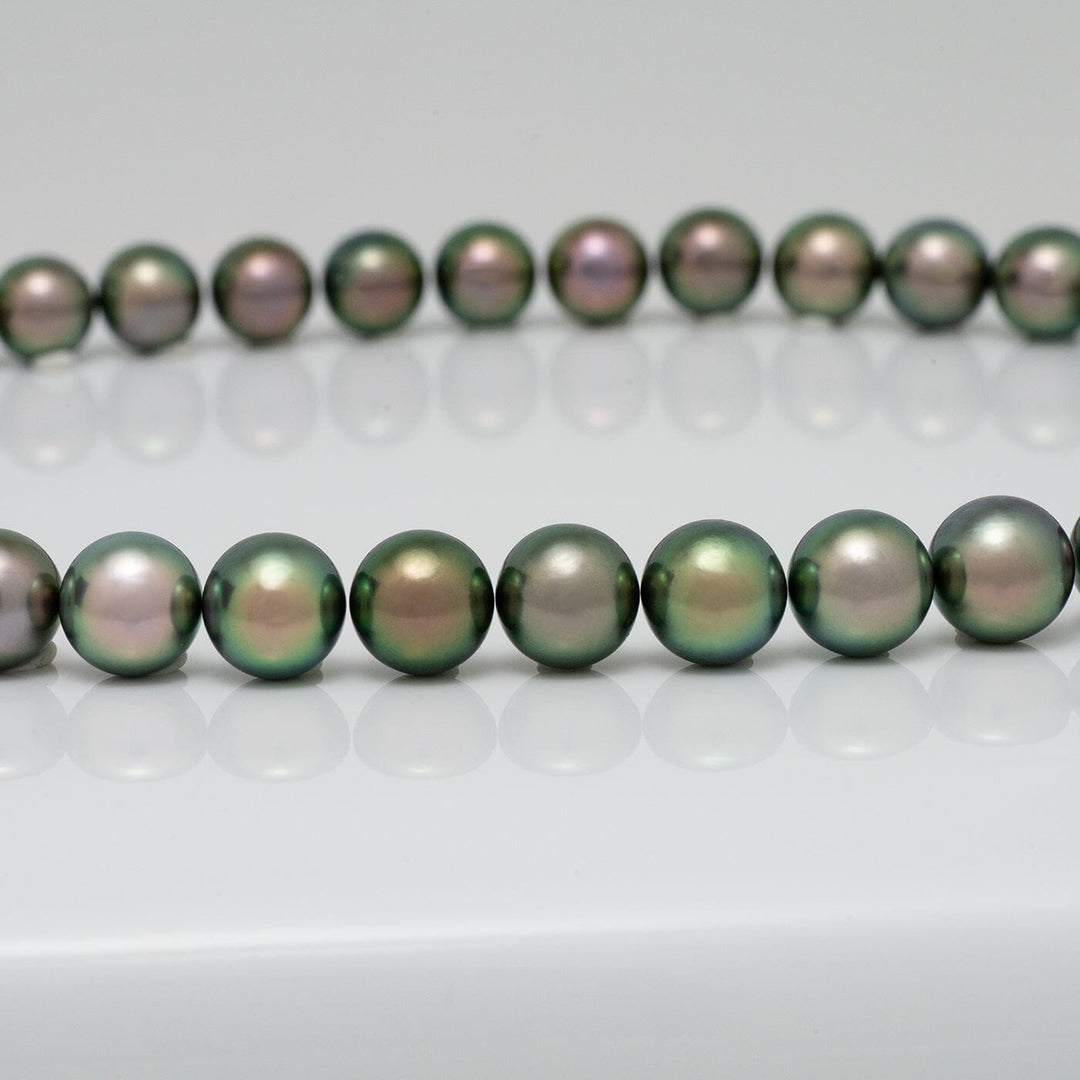 9.0-11.0 mm Gem Quality Round Peacock Tahitian Necklace