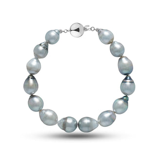 8.8-10.1 mm AA+ Baroque Tahitian Pearl Bracelet with a 14K White Gold Polished clasp