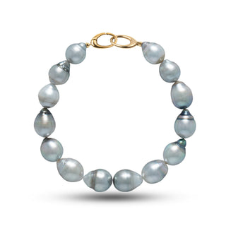 8.8-10.1 mm AA+ Baroque Tahitian Pearl Bracelet, view 4