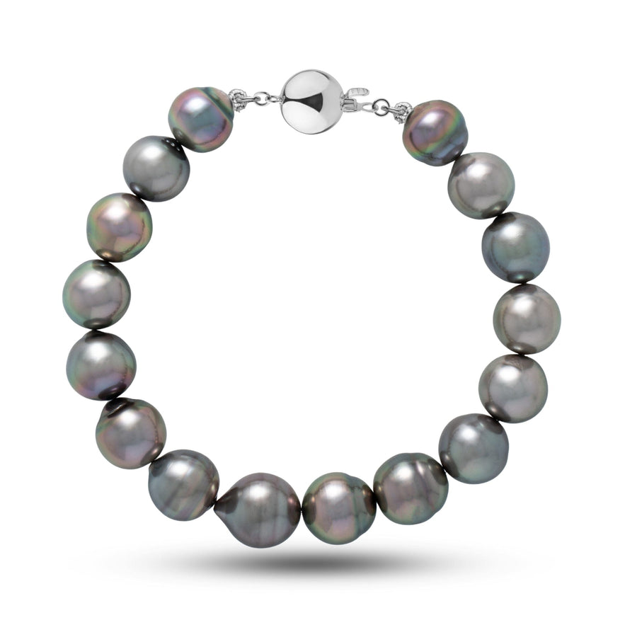 9.8-11.2 mm AA+/AAA Baroque Tahitian Pearl Bracelet with a 14K White Gold Polished clasp