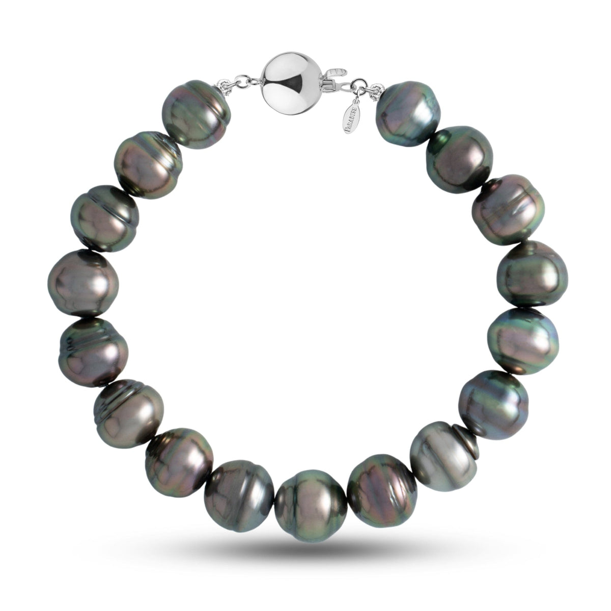10.0-10.9 mm AA+/AAA Baroque Tahitian Pearl Bracelet with a 14K white gold polished ball clasp
