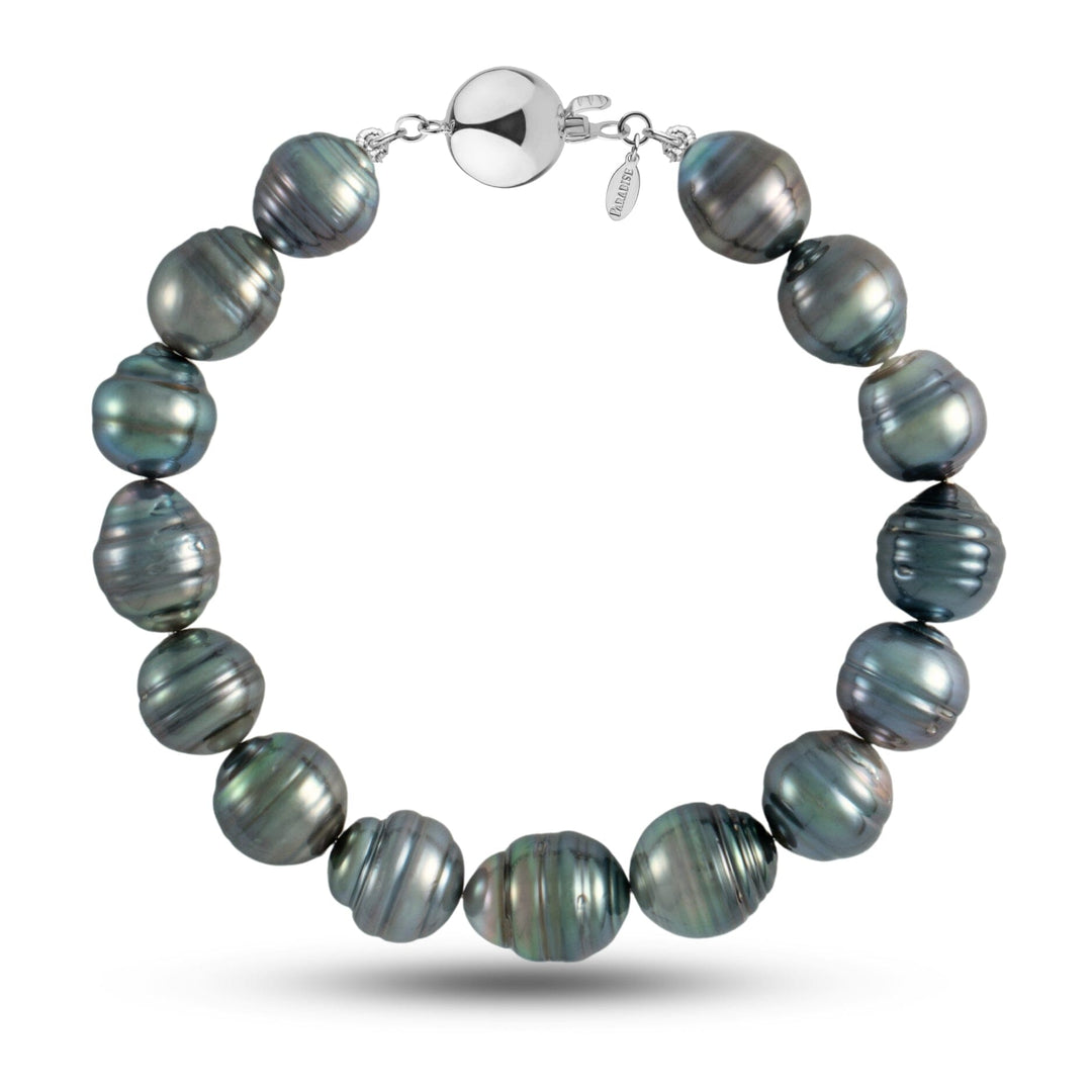 9.8-10.7 mm AA+ Baroque Tahitian Pearl Bracelet with a 14K white gold polished ball clasp
