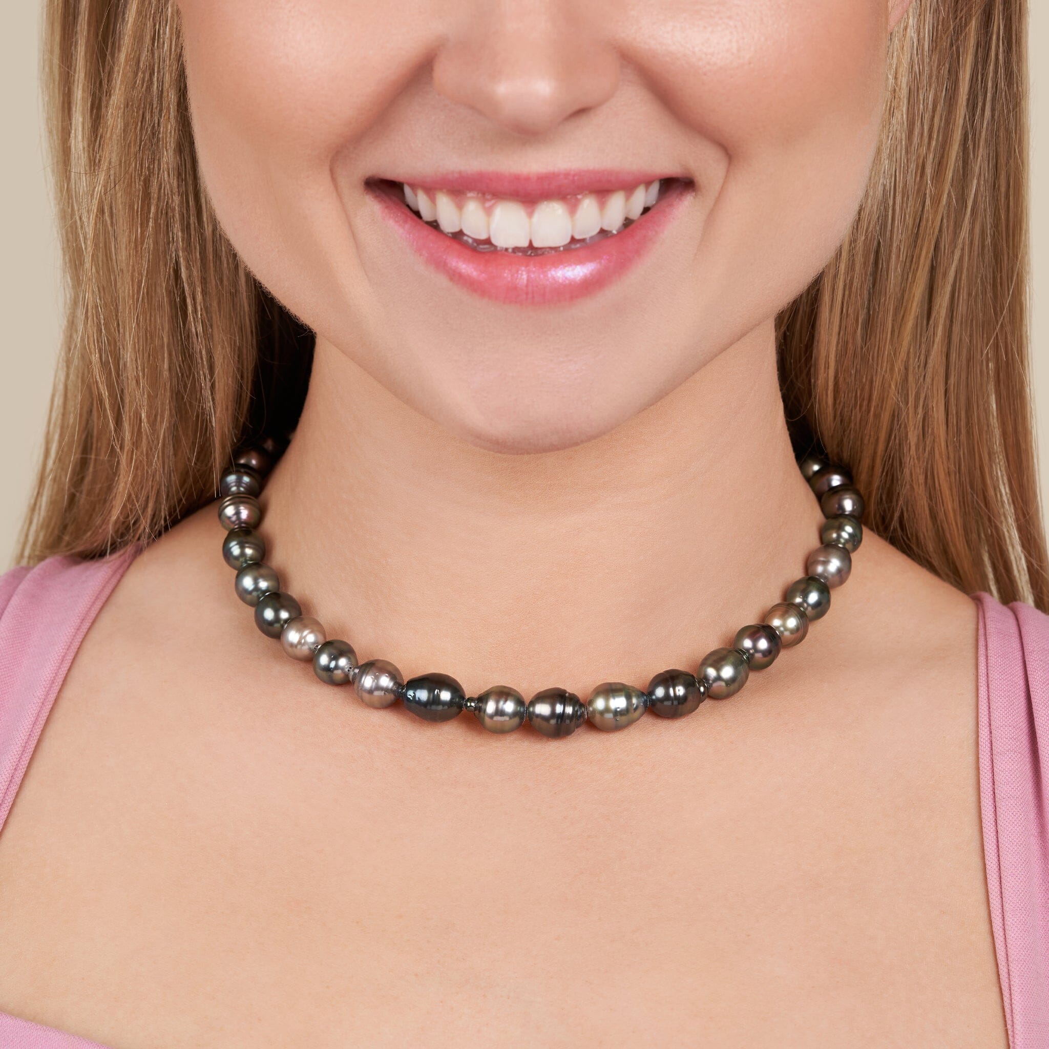 8.0-10.4 mm AA+/AAA Tahitian Baroque Pearl Necklace