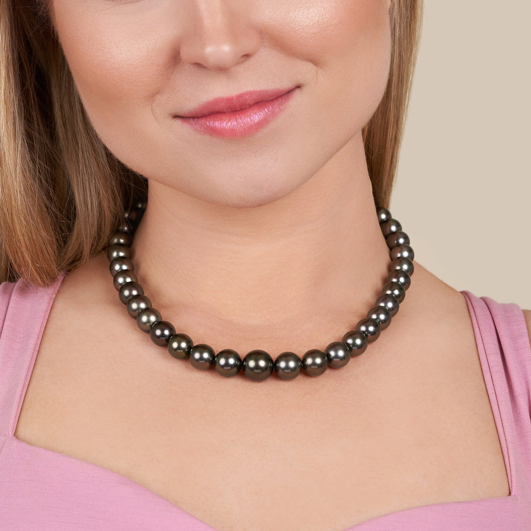 10.0-13.5 mm AA+ Tahitian Round Pearl Necklace