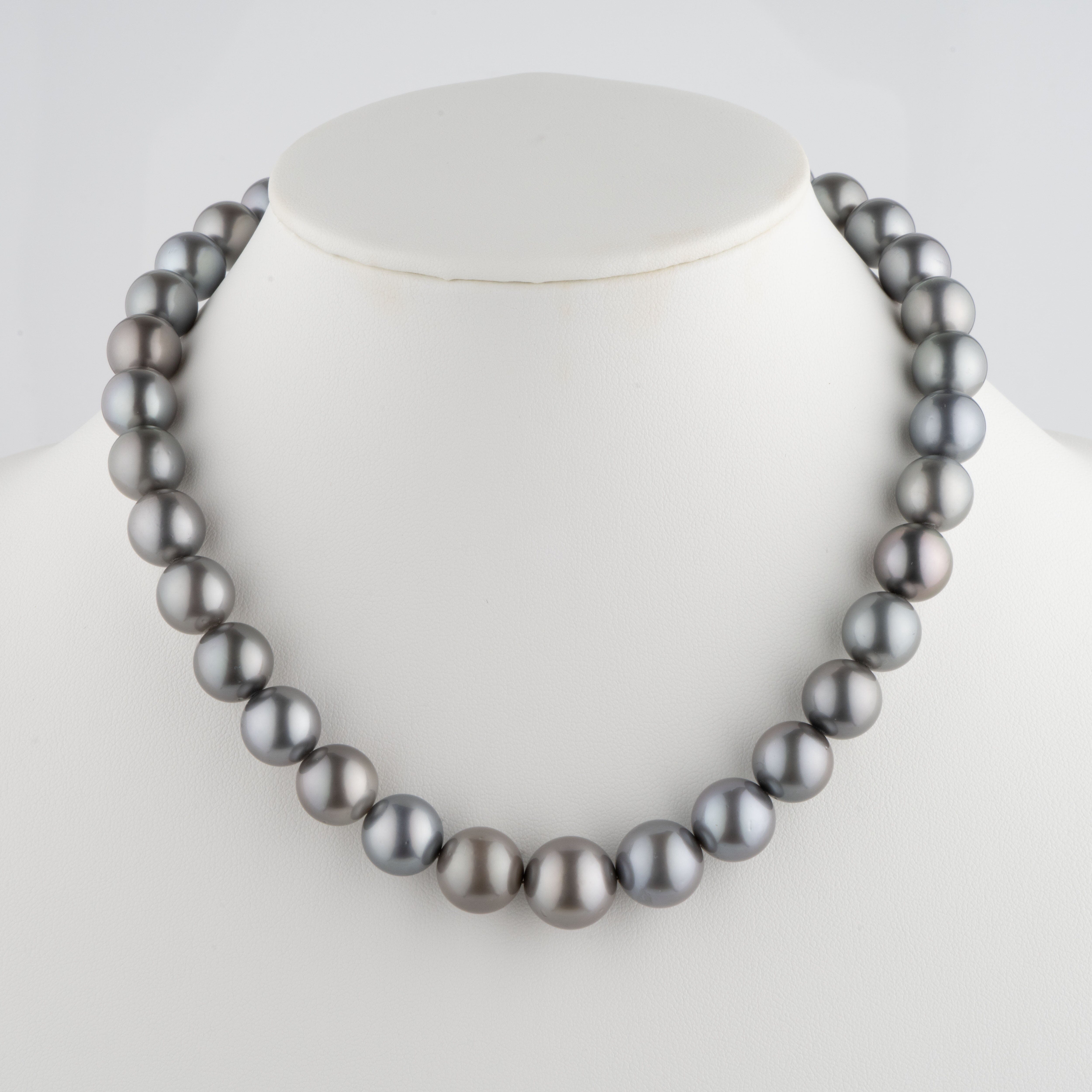 12.0-14.8 mm AA+/AAA Tahitian Round Pearl Necklace – Pearl Paradise