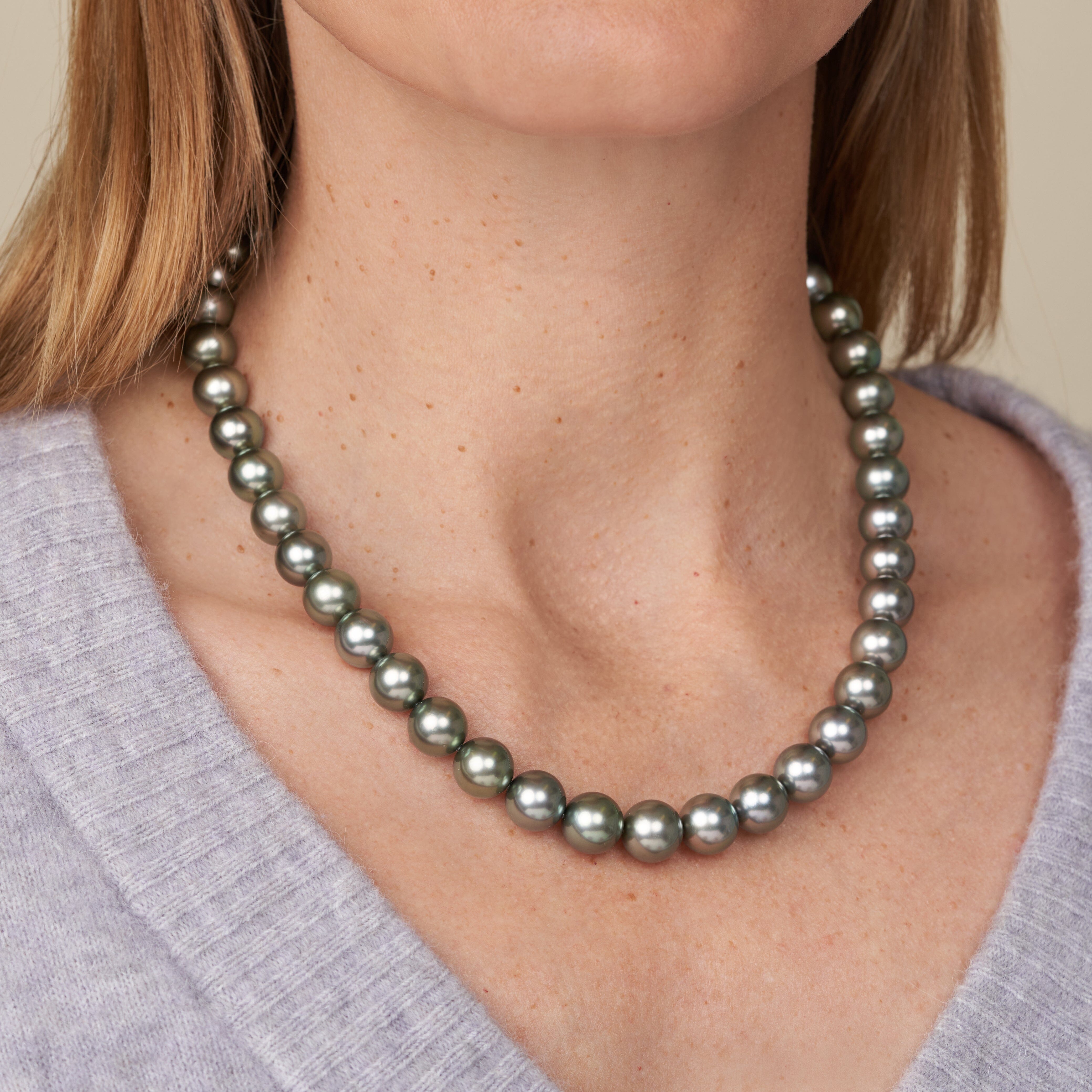 10.0-11.4 mm AAA Tahitian Round Pearl Necklace