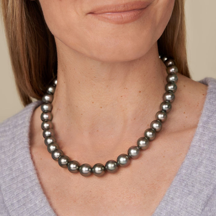 10.0-12.5 mm AAA Tahitian Round Pearl Necklace