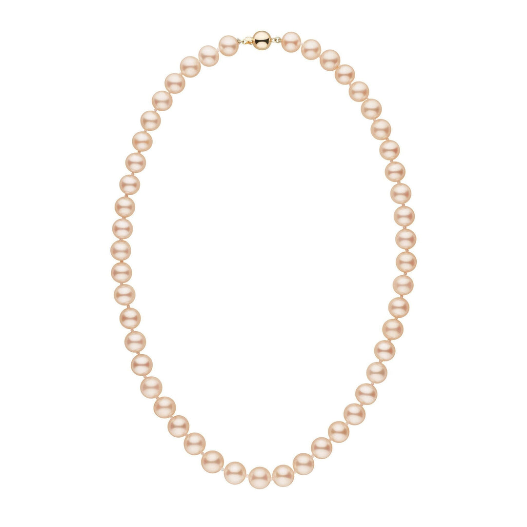 8.0-8.5 mm 18 inch AAA Pastel Peach Freshwater Pearl Necklace