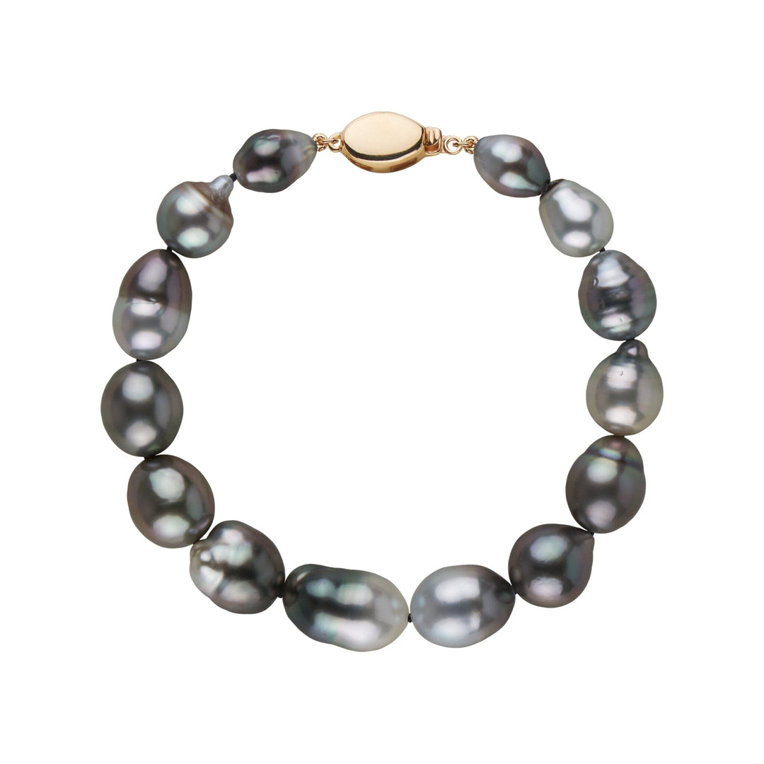 7.0-9.7 mm AA+/AAA Multicolor Tahitian Free Form Baroque Pearl Bracelet