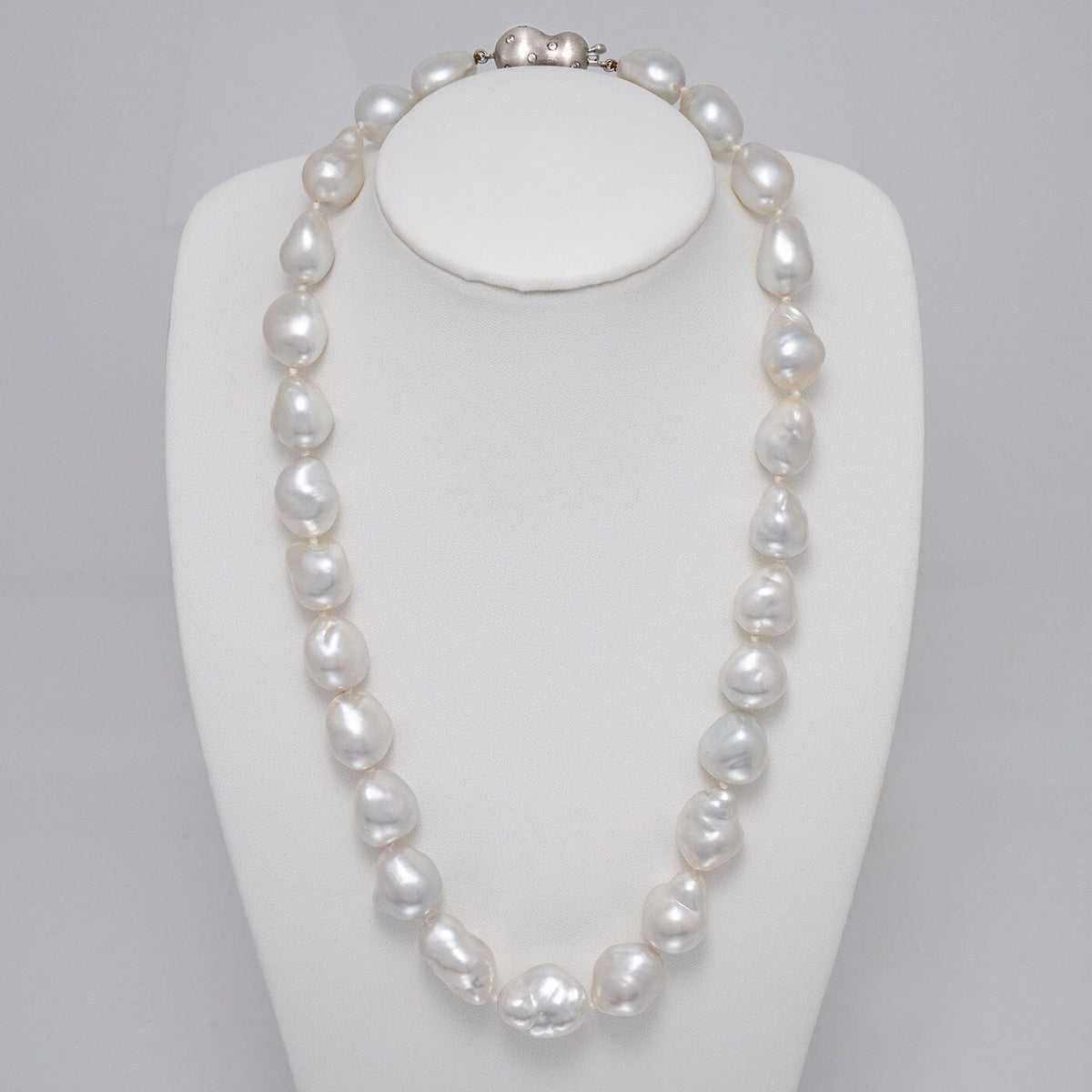 13.0-16.0 mm AAA Baroque White South Sea Pearl Necklace, view 2