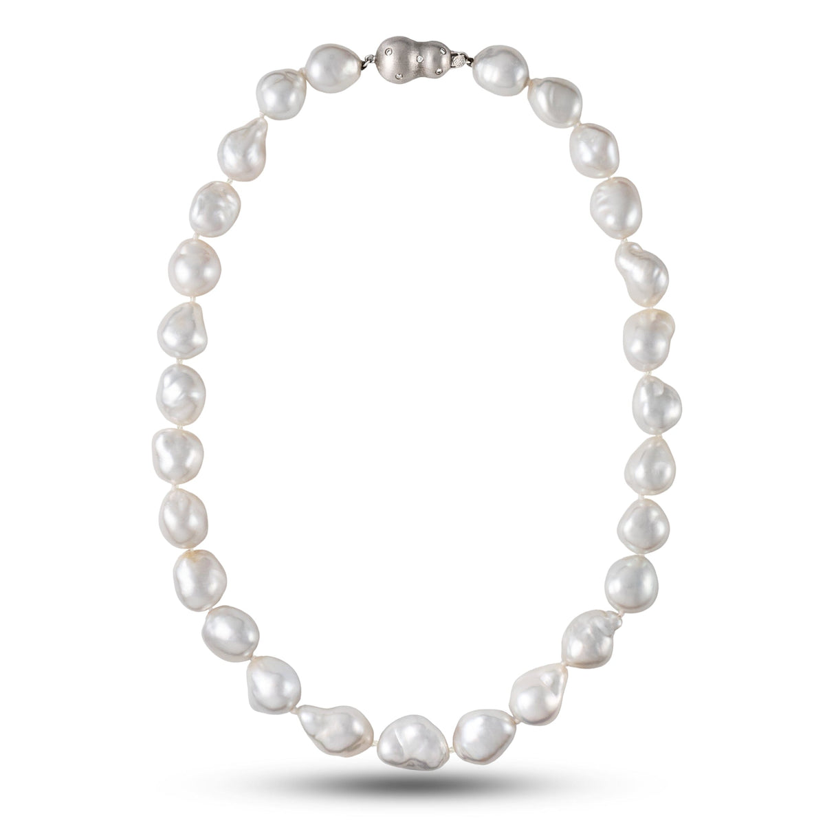 13.0-16.0 mm AAA Baroque White South Sea Pearl Necklace