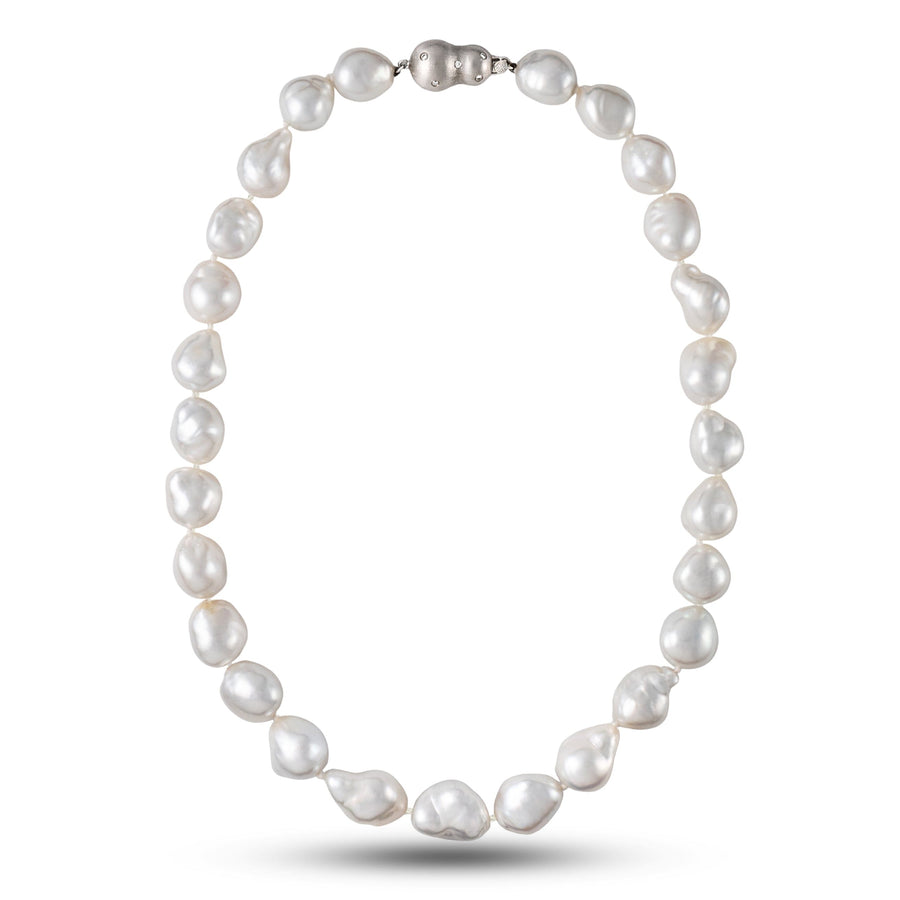 13.0-16.0 mm AAA Baroque White South Sea Pearl Necklace