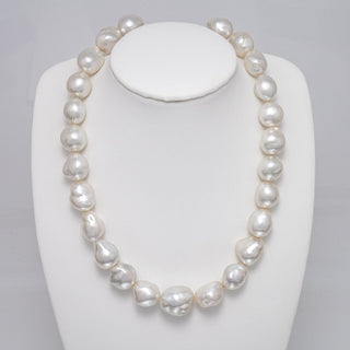 13.4-17.3 mm AAA Baroque White South Sea Pearl Necklace, view 2