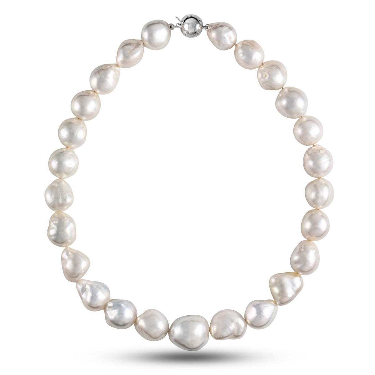 13.4-17.3 mm AAA Baroque White South Sea Pearl Necklace