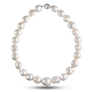 13.4-17.3 mm AAA Baroque White South Sea Pearl Necklace