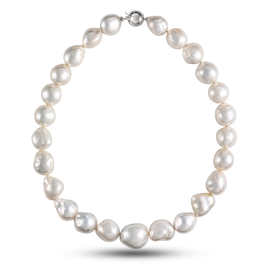 13.4-17.3 mm AAA Baroque White South Sea Pearl Necklace