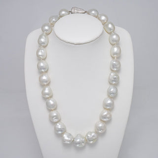 15.0-20.0 mm AAA Baroque White South Sea Pearl Necklace, view 2