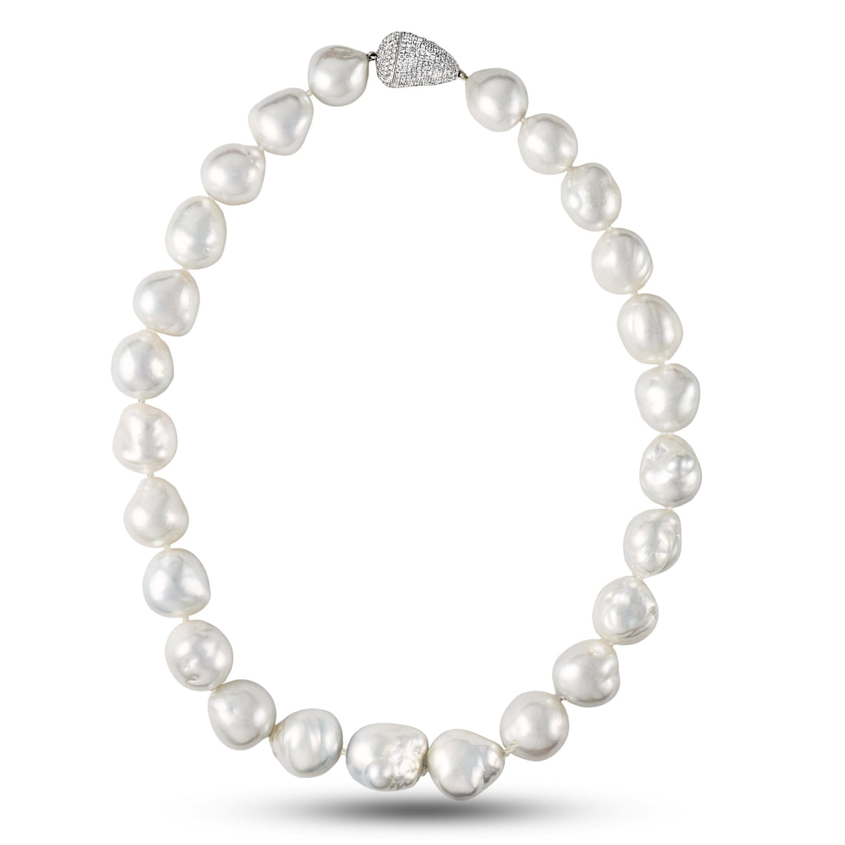 15.0-20.0 mm AAA Baroque White South Sea Pearl Necklace