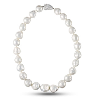 15.0-20.0 mm AAA Baroque White South Sea Pearl Necklace