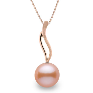 Wisp Collection 10.0-11.0 mm Pink to Peach Freshadama Pearl Pendant in 14K White Gold on a Box Chain