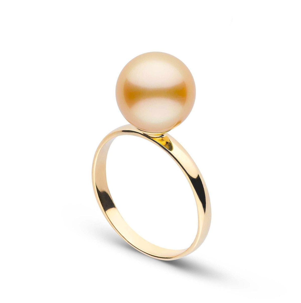 9.0–10.0 mm Golden South Sea Pearl Ring | Classic 14K Gold