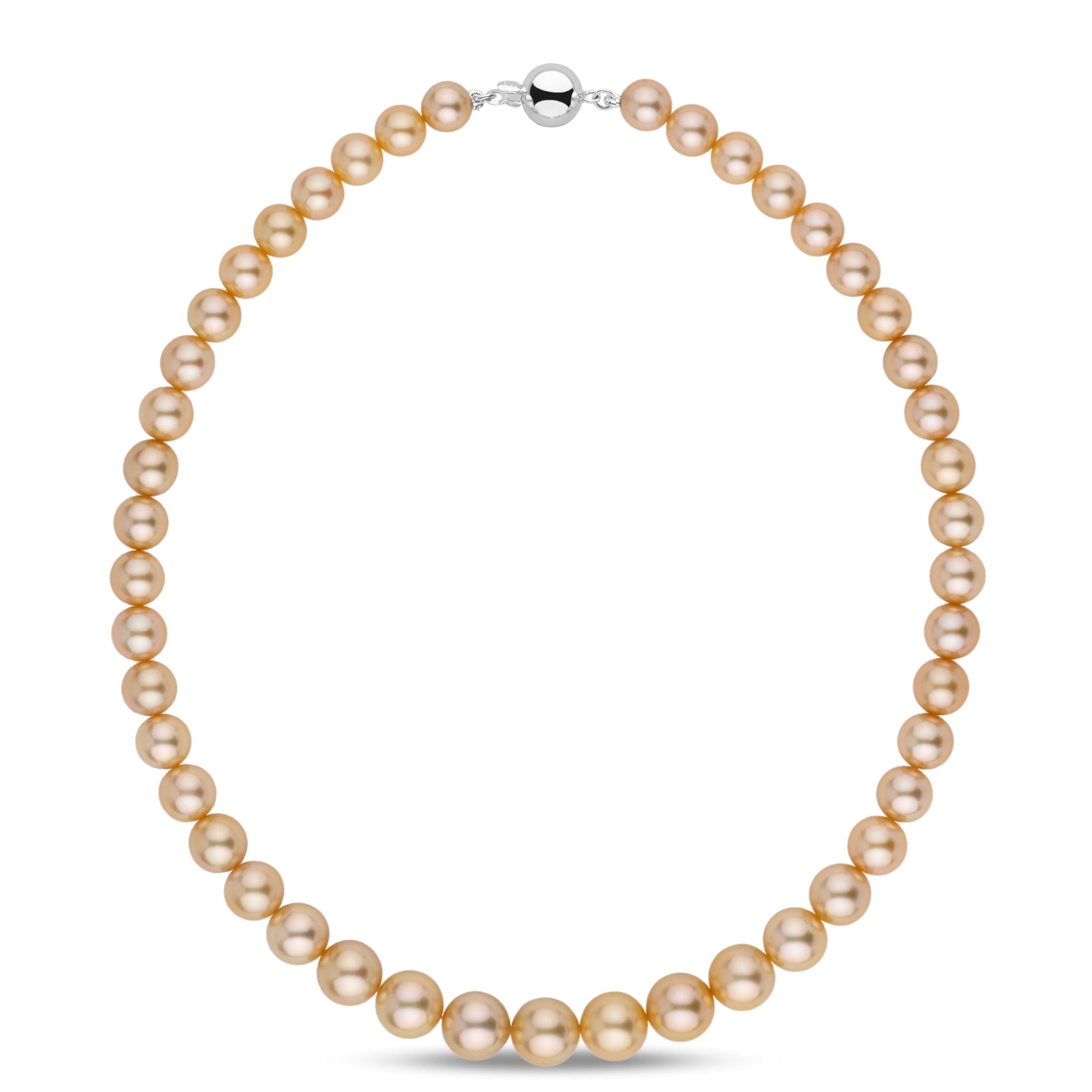 8.1–10.9 mm AA+/AAA Golden South Sea Round Pearl Necklace – Pearl