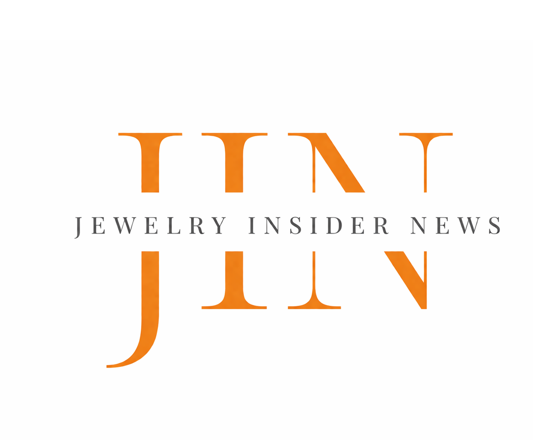 Stylized logo with large orange letters "JIN" and smaller gray text "Jewelry Insider News" centered across the middle on a white background.