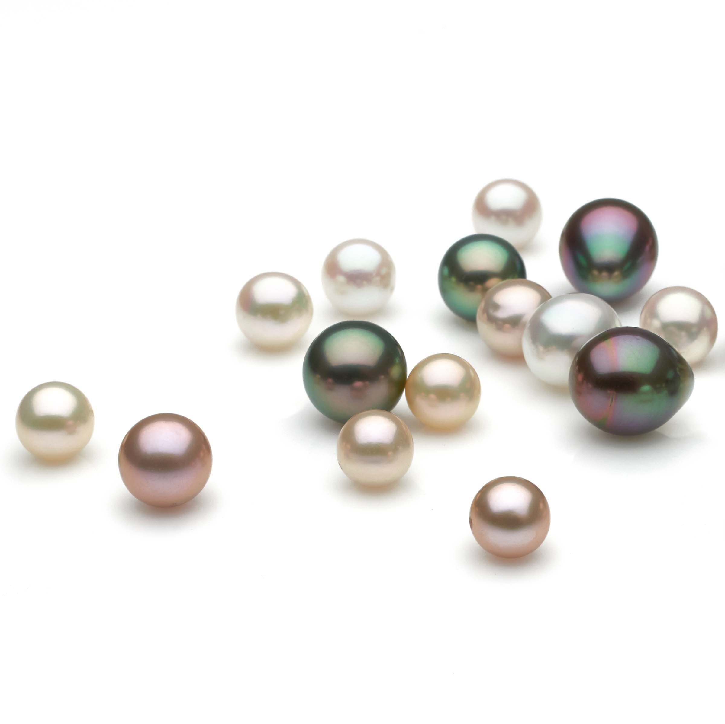 High quality loose Tahitian, South Sea, akoya and freshwater pearls