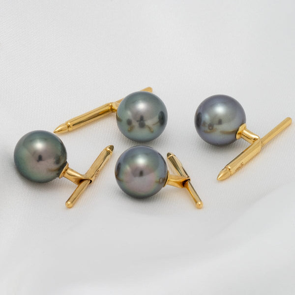 Assael Collection: 10.5–11.0 mm, Set of 4 Tahitian Pearl Tuxedo