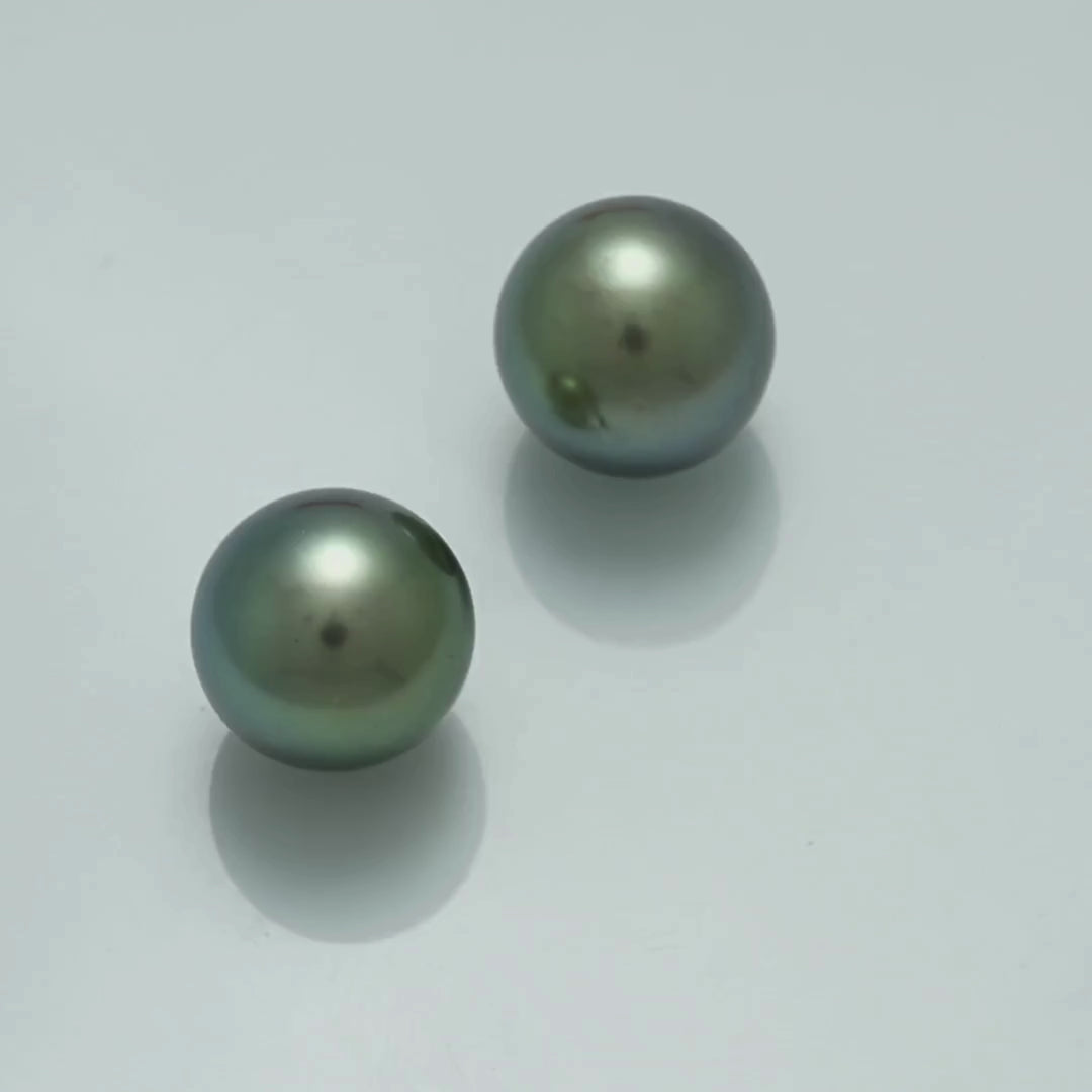 10.3 x 10.3 mm and 10.5 x 10.4 mm Fijian Pearl Pair