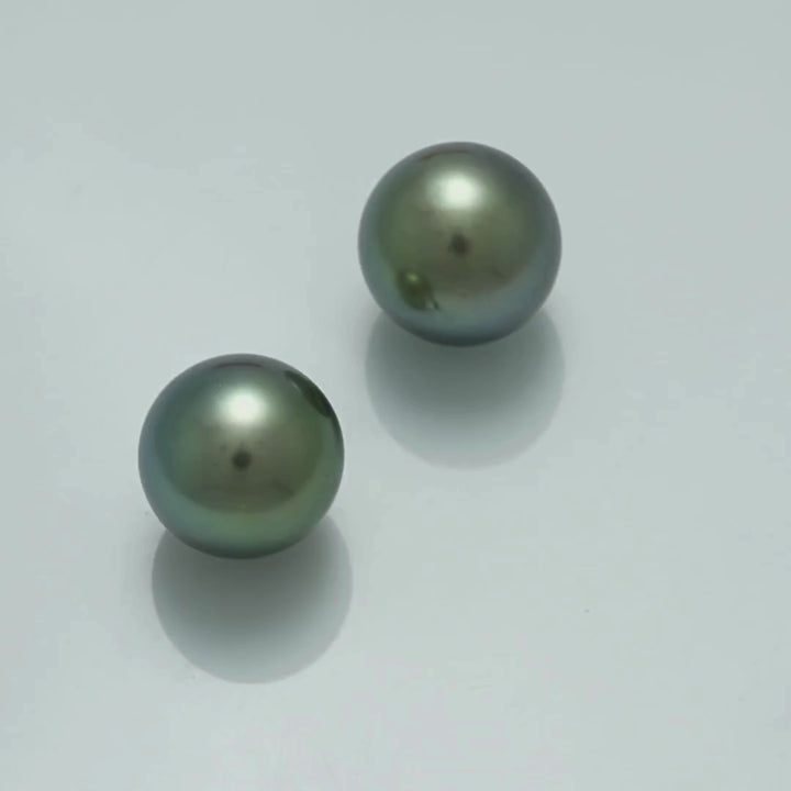 10.3 x 10.3 mm and 10.5 x 10.4 mm Fijian Pearl Pair