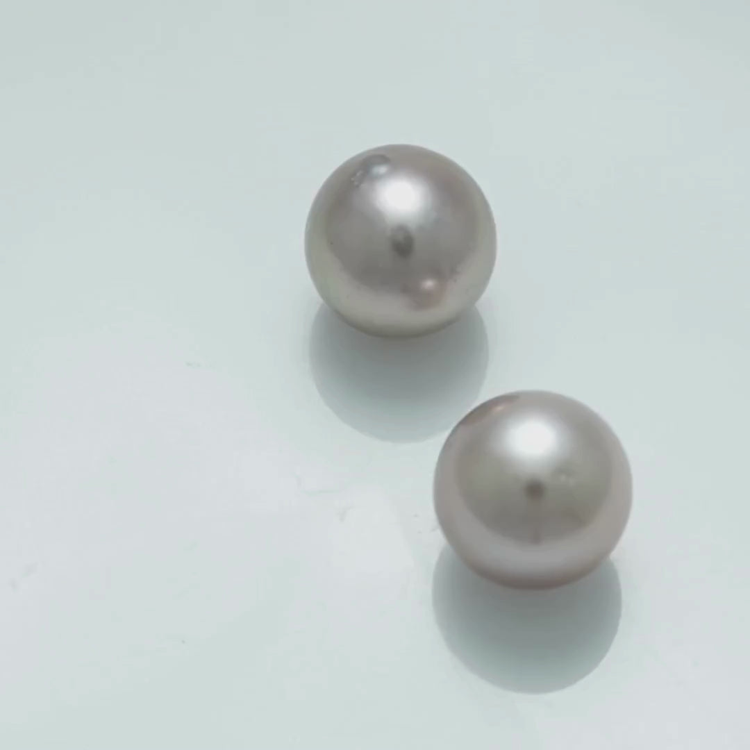 10.6 x 10.3 mm and 10.4 x 10.3 mm Fijian Pearl Pair