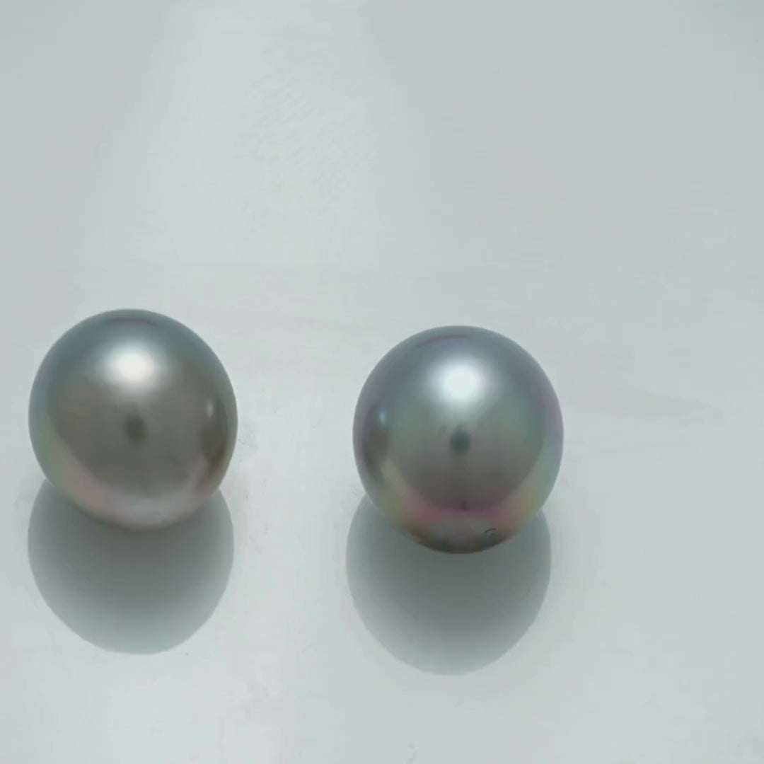 12.1 x 10.9 mm and 12.2 x 10.8 mm Fijian Drop Pearl Pair
