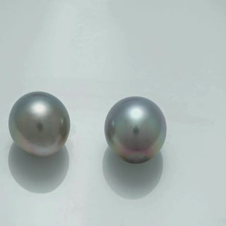 12.1 x 10.9 mm and 12.2 x 10.8 mm Fijian Drop Pearl Pair