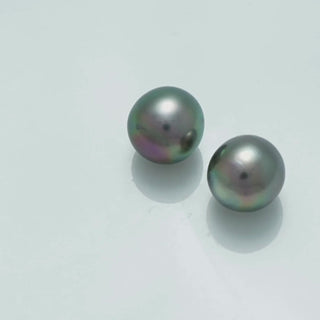 10.1 x 9.5 mm and 9.9 x 9.6 mm Fijian Drop Pearl Pair