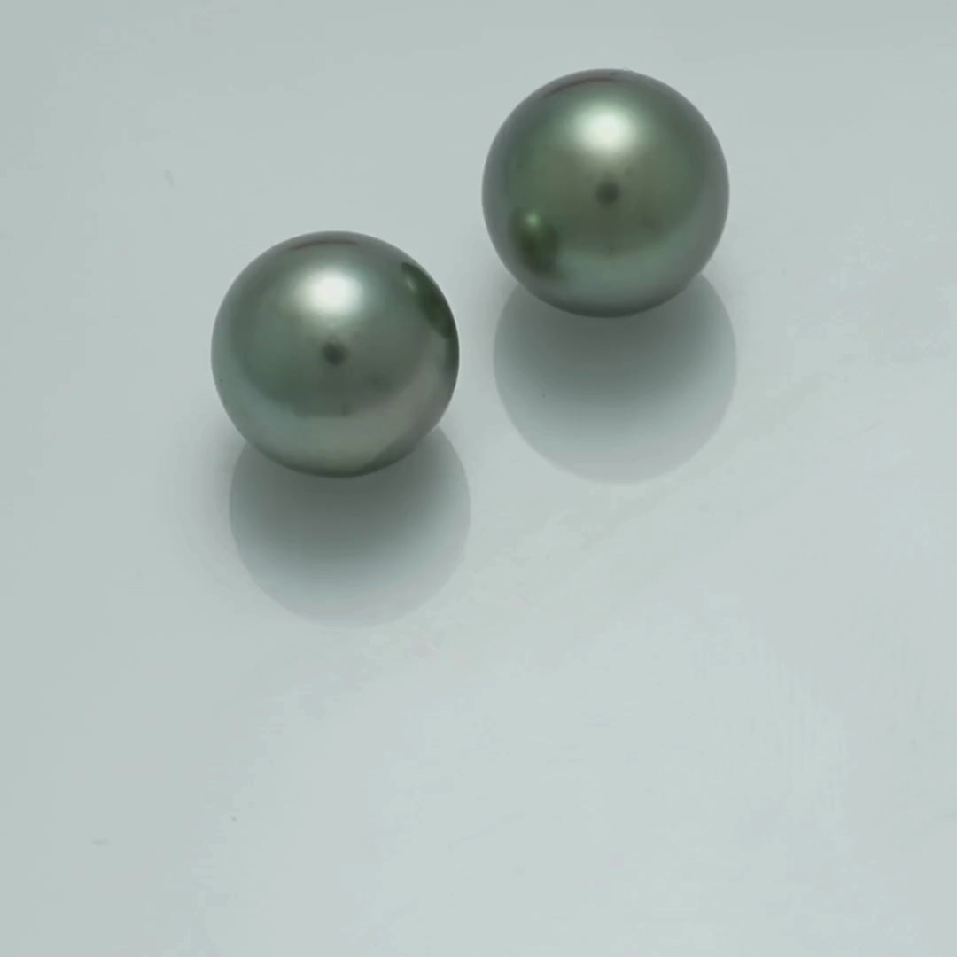 10.4 x 10.4 mm and 10.3 x 10.2 mm Fijian Pearl Pair
