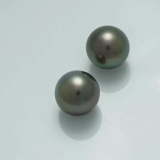 11.1 x 11.1 mm and 11.3 x 11.3 mm Fijian Round Pearl Pair