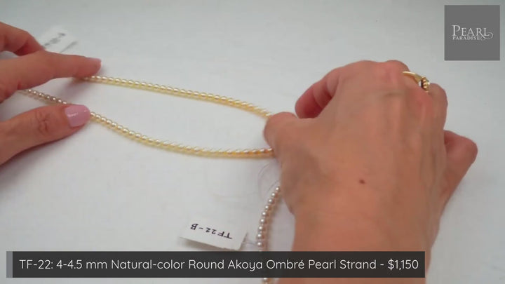 TF-22: 4-4.5 mm Natural-color Round Akoya Ombré Pearl Strand