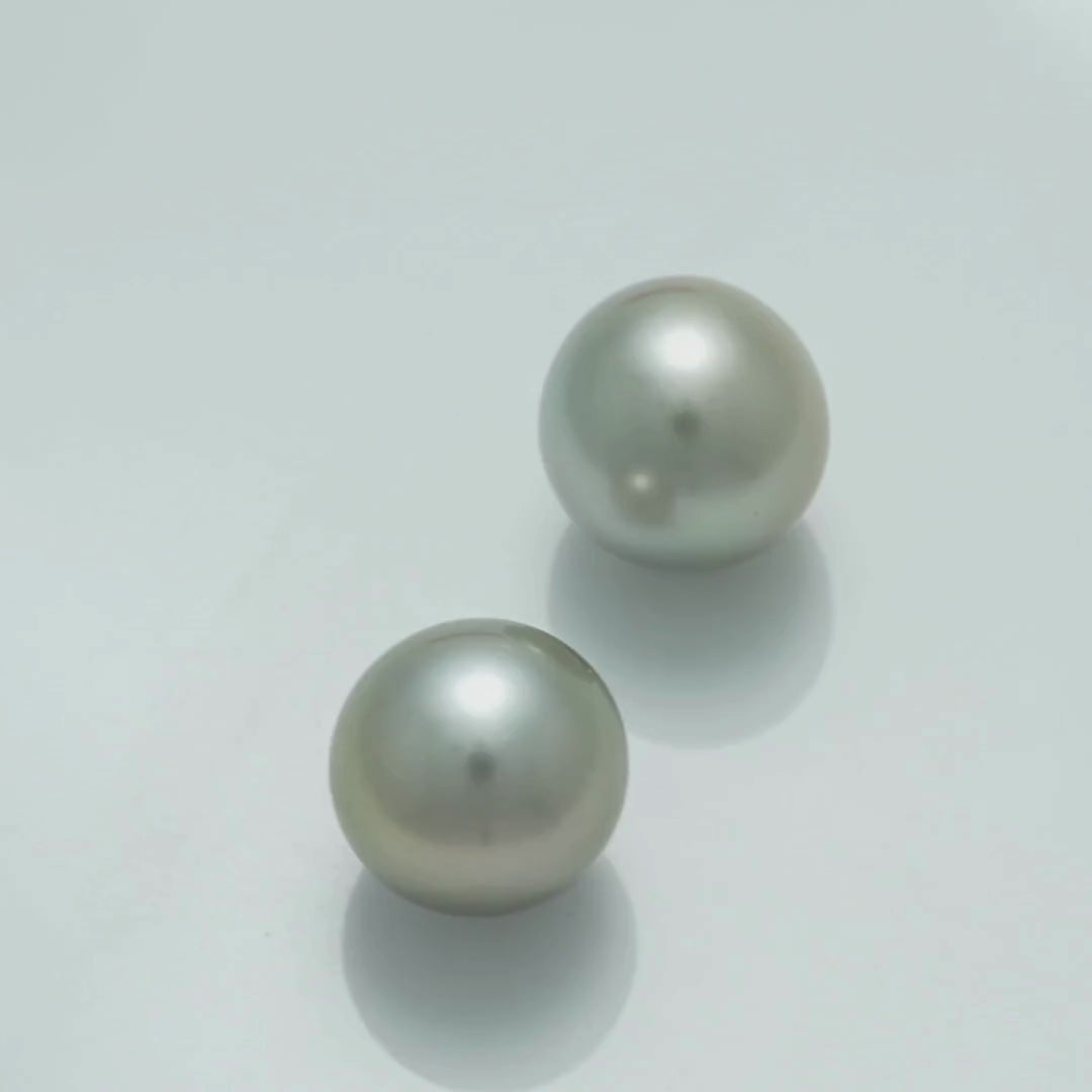 10.9 x 10.8 mm and 10.8 x 10.8 mm Fijian Pearl Pair