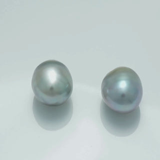 12.7 x 10.3 mm and 12.6 x 10.2 mm Fijian Drop Pearl Pair