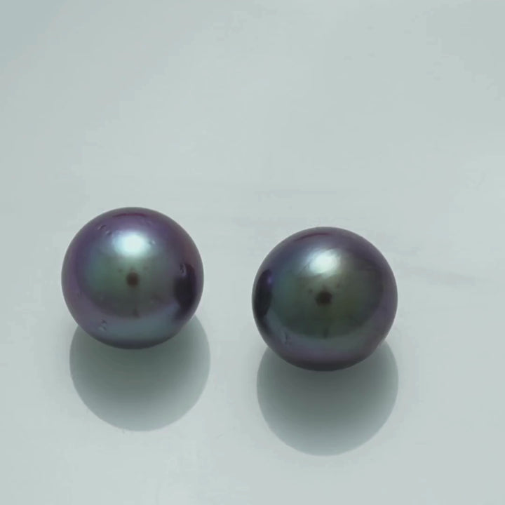 11.4  x  11.2 mm and 11.3  x  11.2 mm Fijian Pearl Pair