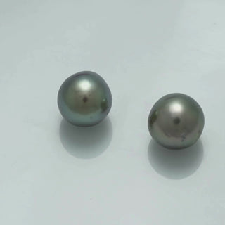 10.2 x 9.8 mm and 9.9 x 9.8 mm Fijian Drop Pearl Pair